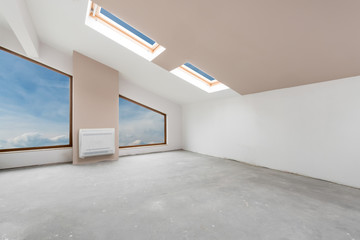 Empty unfinished interior  (includes clipping path)