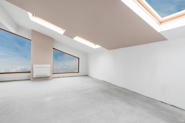 Empty unfinished interior  (includes clipping path)