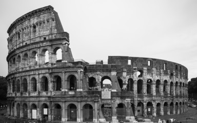 The colosseum in black and white
