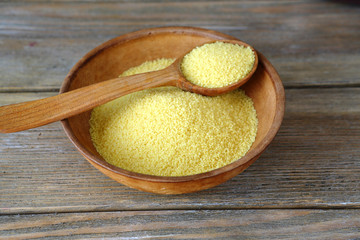 Couscous in a clay bowl