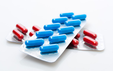 Pills in blister pack closeup