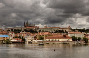 Naklejka na ściany i meble Panorama of Prague, Czech Republic. 
