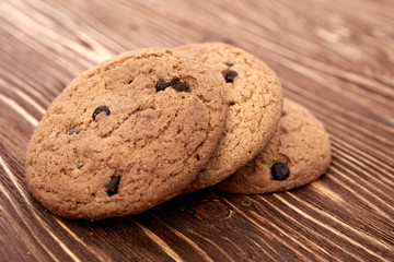 oat cookies on wooden table