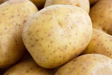 Detail of washed potatoes.