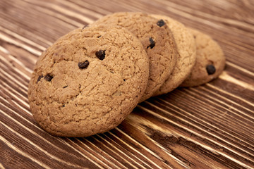 oat cookies on wooden table