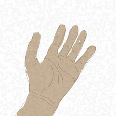 hand by hand drawn., vector