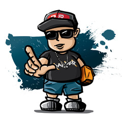 boy illustration, graffiti style © visual_a