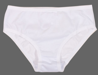 Women's panties isolated on gray background.