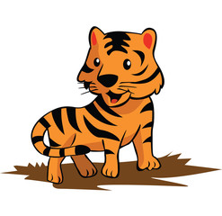 Obraz na płótnie Canvas Tiger Cartoon