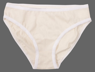 Women's panties isolated on gray background.