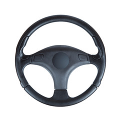 steering wheel of the car on a white background