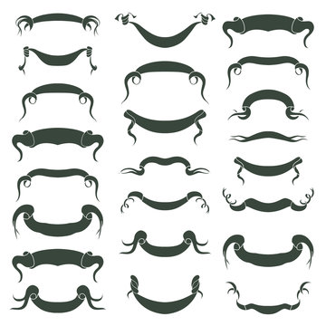 Big Set of  Ribbons for Your Text. Isolated. Vector illustration