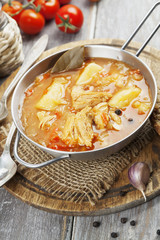 Soup with cabbage and meat