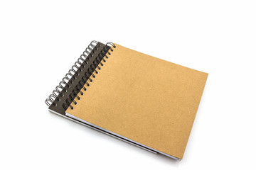 Sketch book on white background.