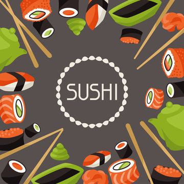 Background with sushi.