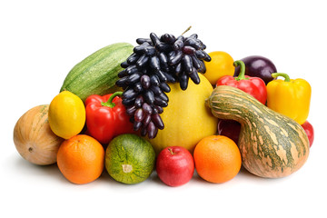 fruit and vegetable isolated on white background