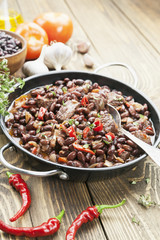 Meat stew with red beans and chili