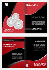 Black and red template for advertising brochure