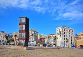 Naklejka premium Plaża Barceloneta, Barcelona