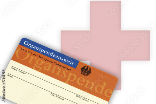 "Organspende Karte auf weißem Hintergrund, close-up" Stockfotos und