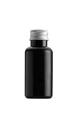 Fototapeta premium the small bottle black color packaging isolated