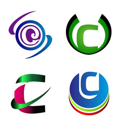 Letter C logo company vector letter C icon set