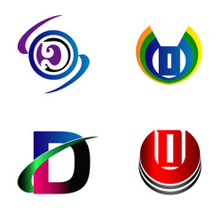 Letter D logo design sample icon set