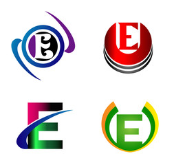 Letter E logo design template letter E icon