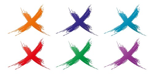 Fototapeta premium collection of the brushline cross patterns