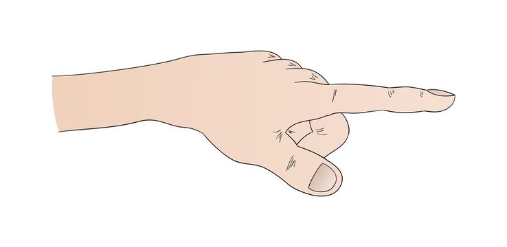 human hand with pointing finger