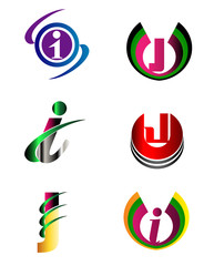 Letter J Company logo icon template set