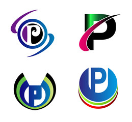 Set Of Alphabet Symbols And Elements Of Letter P, such a logo