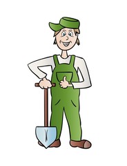 gardener man with spade