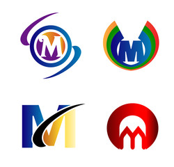 Letter M logo Icons Set Vector Graphic Design