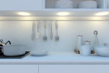 Element of the working area of modern kitchen