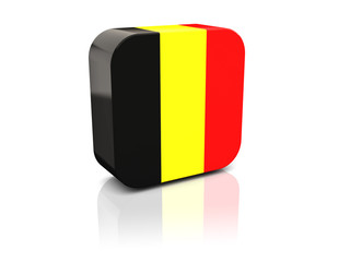 Square icon with flag of belgium