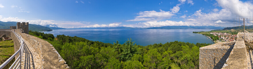 Fototapeta na wymiar Ohrid lake in Macedonia from old castle