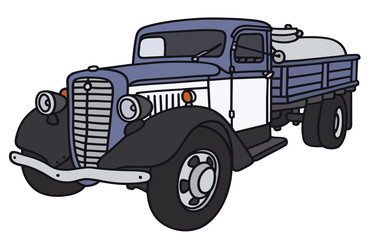 Hand drawing of an old military tank truck - not a real model