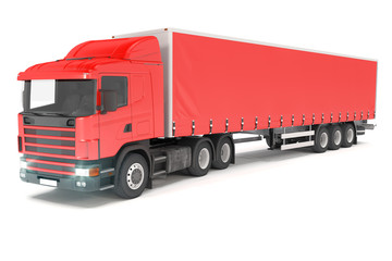 cargo truck - red - shot 01