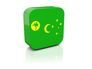 Square icon with flag of cocos islands