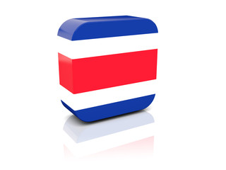 Square icon with flag of costa rica