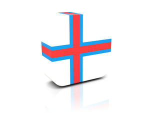 Square icon with flag of faroe islands