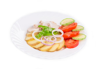 Warm meat salad