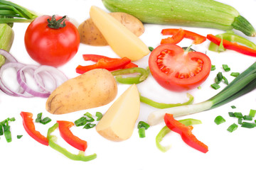 fresh sliced vegetables