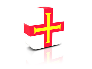 Obraz premium Square icon with flag of guernsey