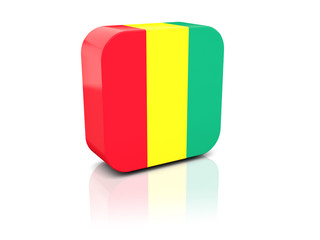 Square icon with flag of guinea