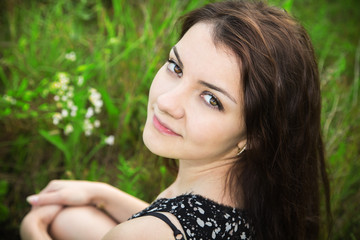 Naklejka premium sunny portrait of a girl