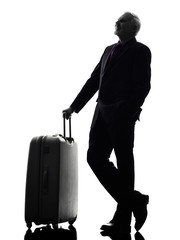 senior business man traveler traveling silhouette