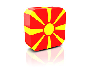 Square icon with flag of macedonia