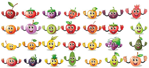 Obraz premium Sets of fruit faces